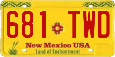 NM license plate 681TWD