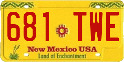 NM license plate 681TWE