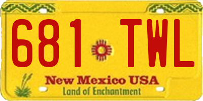 NM license plate 681TWL