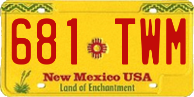 NM license plate 681TWM