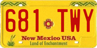 NM license plate 681TWY
