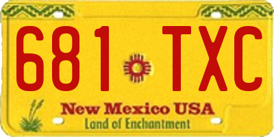 NM license plate 681TXC