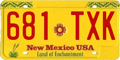 NM license plate 681TXK