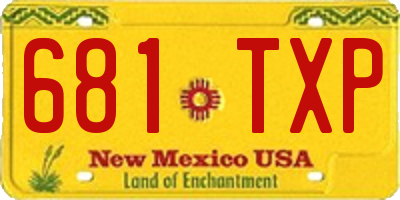 NM license plate 681TXP