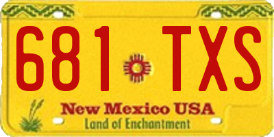 NM license plate 681TXS