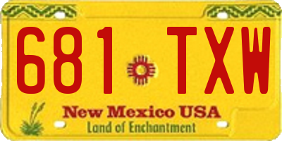 NM license plate 681TXW