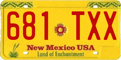 NM license plate 681TXX