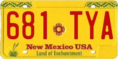 NM license plate 681TYA