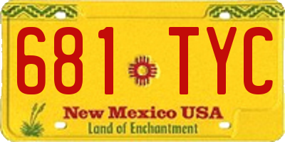NM license plate 681TYC
