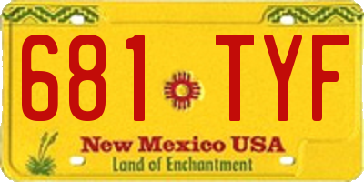 NM license plate 681TYF