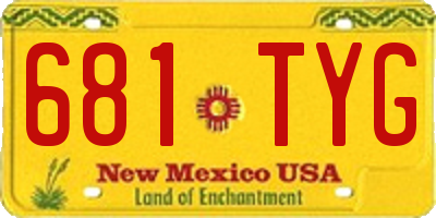 NM license plate 681TYG