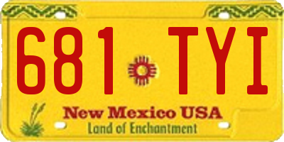 NM license plate 681TYI