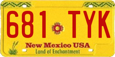 NM license plate 681TYK
