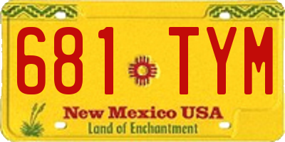 NM license plate 681TYM