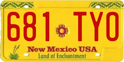 NM license plate 681TYO