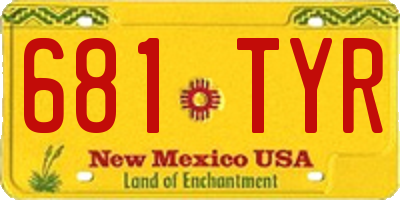NM license plate 681TYR