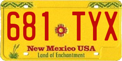 NM license plate 681TYX