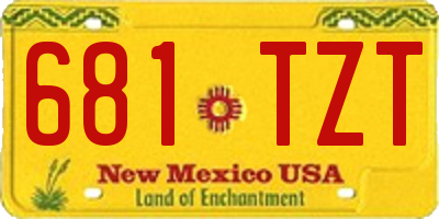 NM license plate 681TZT