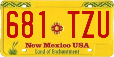 NM license plate 681TZU