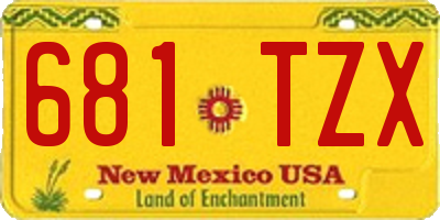 NM license plate 681TZX