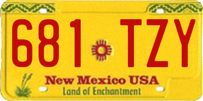 NM license plate 681TZY