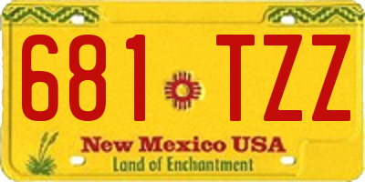 NM license plate 681TZZ