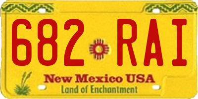 NM license plate 682RAI