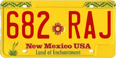 NM license plate 682RAJ