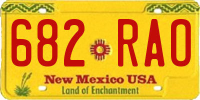 NM license plate 682RAO