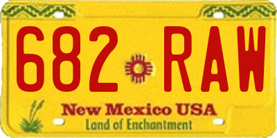 NM license plate 682RAW