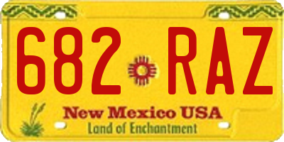 NM license plate 682RAZ
