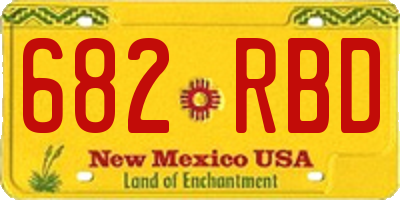 NM license plate 682RBD