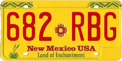 NM license plate 682RBG