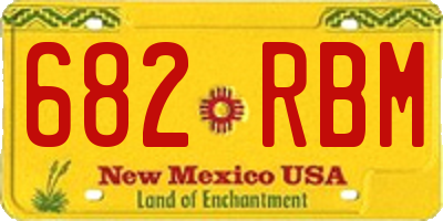 NM license plate 682RBM