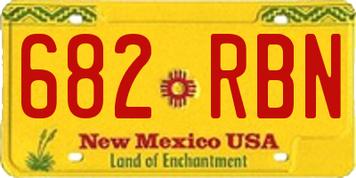 NM license plate 682RBN