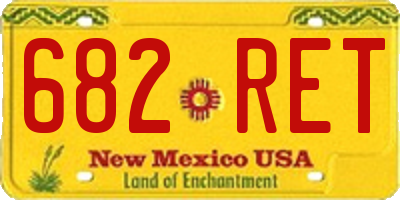 NM license plate 682RET