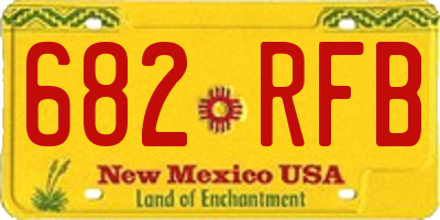 NM license plate 682RFB