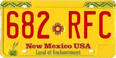 NM license plate 682RFC