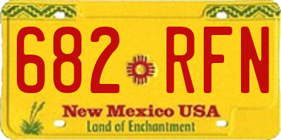 NM license plate 682RFN