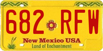 NM license plate 682RFW