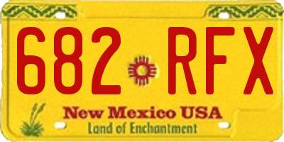 NM license plate 682RFX