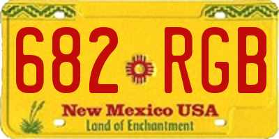 NM license plate 682RGB