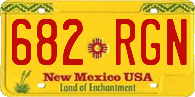NM license plate 682RGN