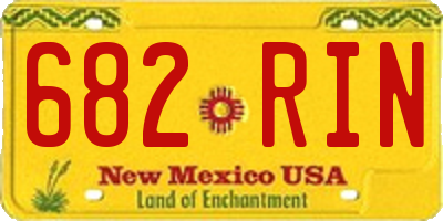 NM license plate 682RIN