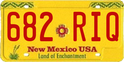 NM license plate 682RIQ