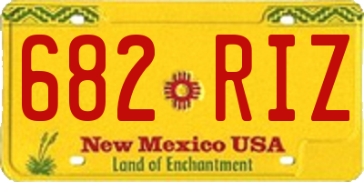NM license plate 682RIZ