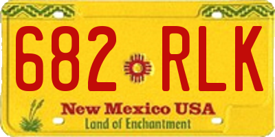 NM license plate 682RLK