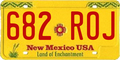 NM license plate 682ROJ