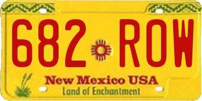 NM license plate 682ROW