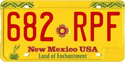 NM license plate 682RPF